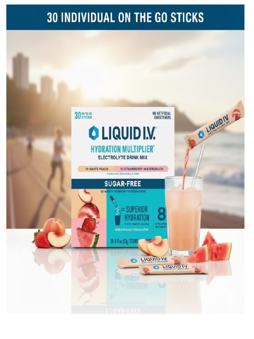 Liquid I.V. Hydration Multiplier Sugar-Free Electrolyte Powder Variety, 30 Pack